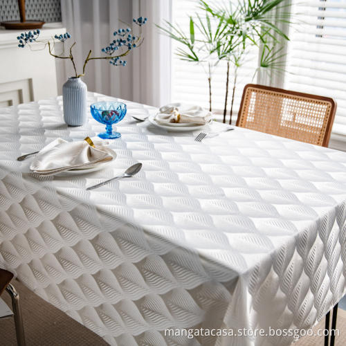 Jacquard -Tischdecke mit Blattmuster für Esszimmer